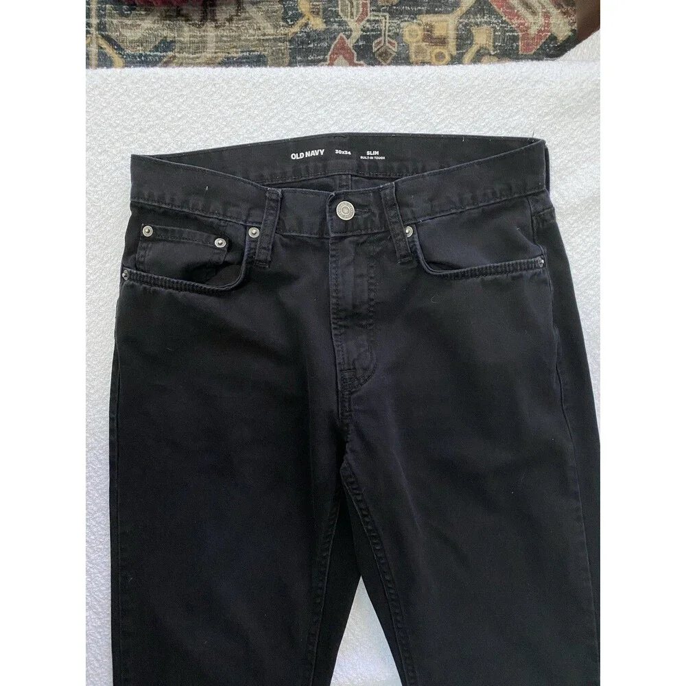 Old Navy Men's Slim Built-In Tough Jeans - Black Jack - 30x34